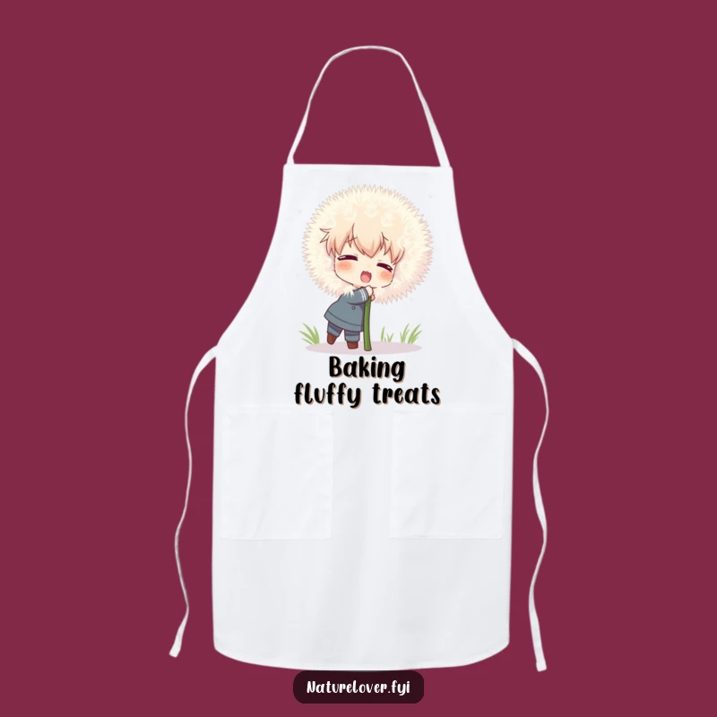 Funny Kitchen Apron: Character's Dandelion Hug, Whimsical Cooking Adventure Gift Idea