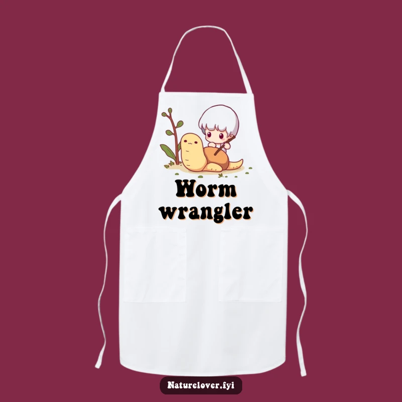 Funny Worm Poking Apron: Kitchen Whimsy with Tiny Character, Practical and Funny Gift for Cooks