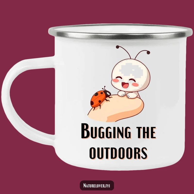 Funny Campfire Mug: Small Character Ladybug Crawl, Perfect Funny Gift for Outdoors