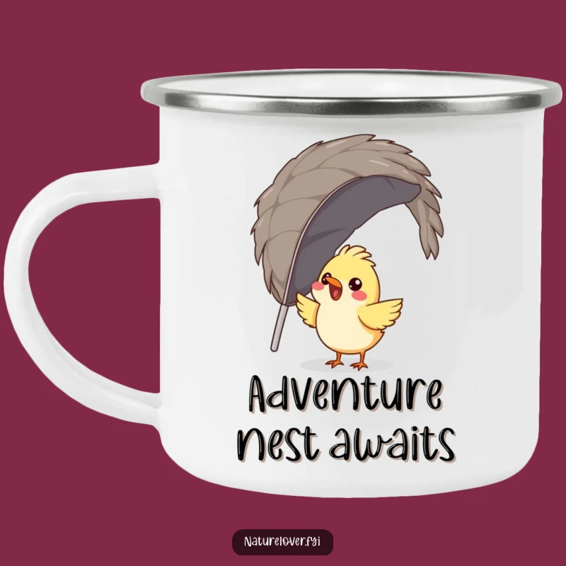 Funny Bird Giant Feather Nest Camping Mug - Adventure-Ready Humor