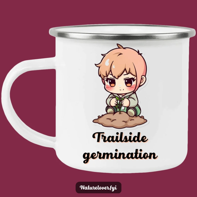 Funny Determined Character Planting Camping Mug - Outdoor Growth and Humor