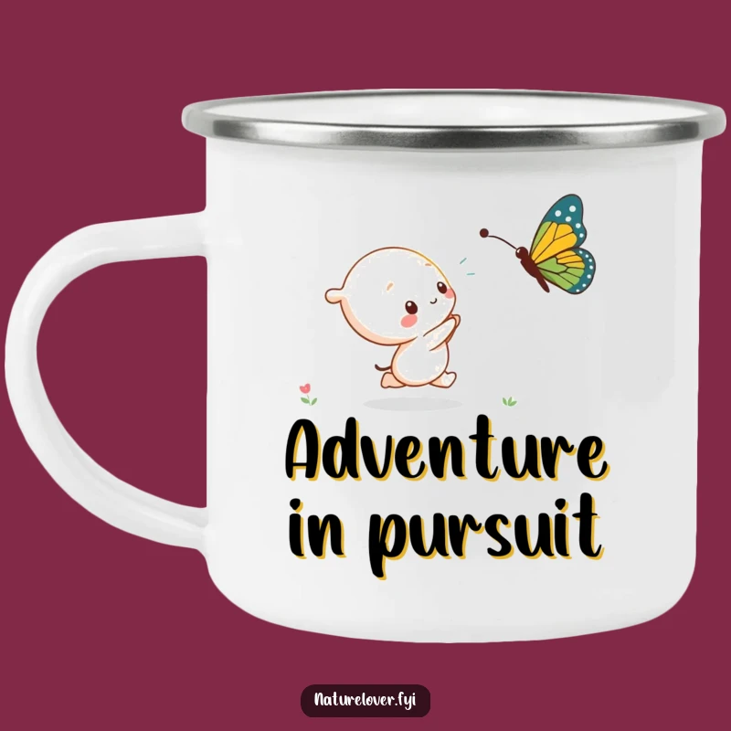 Funny Kawaii Butterfly Adventure Camping Mug - Cute Character, Perfect Funny Gift