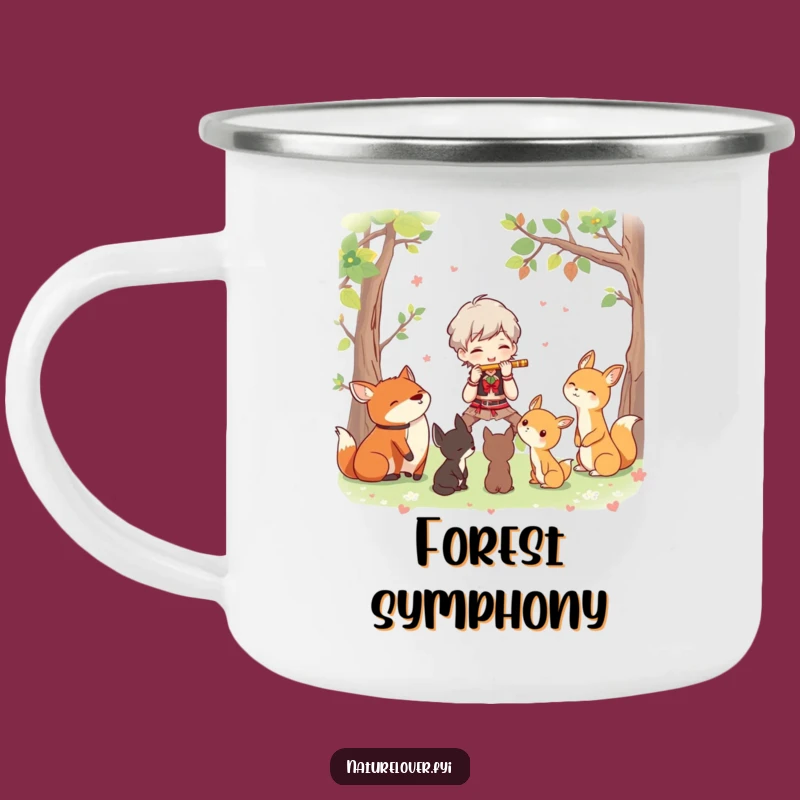 Funny Woodland Concert Mug: Whimsical Outdoor Flute Player Cup