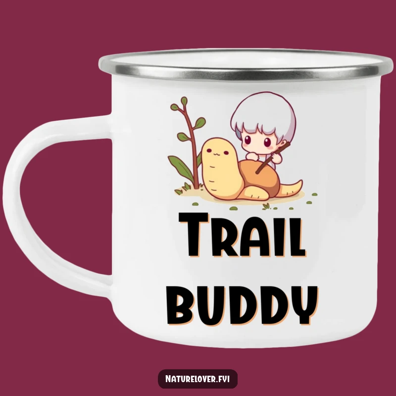 Funny Worm Adventure Camping Mug: Tiny Character's Discovery, Durable & Funny Gift for Outdoors