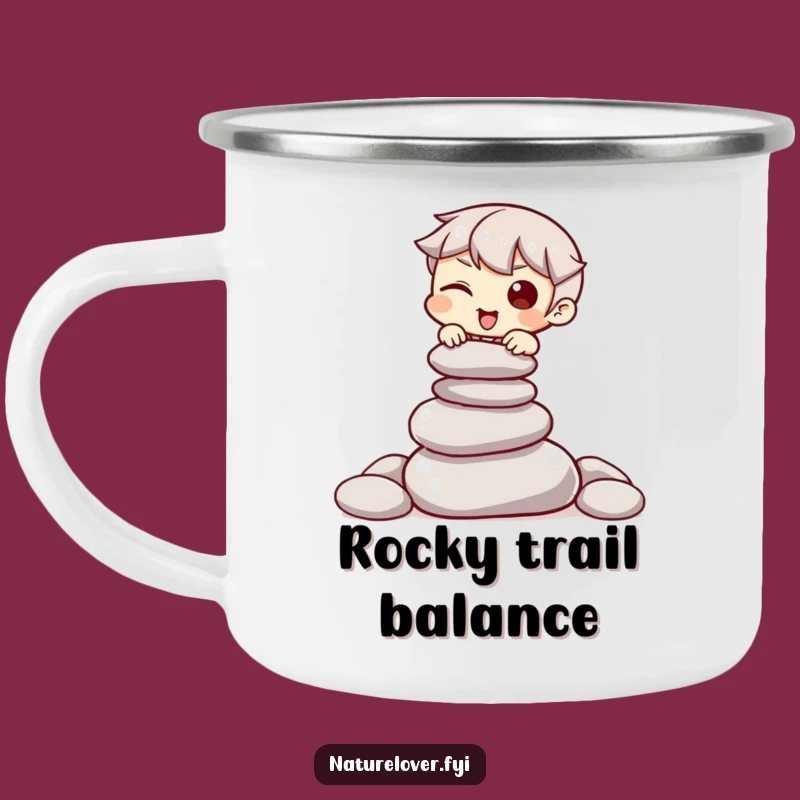 Funny Stone Camper Mug: Witty Outdoor Balance Cup