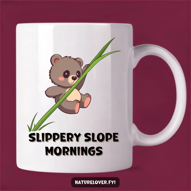 Funny Bear Cub Grass Slide Mug - Hilarious Adventure & Gift Idea