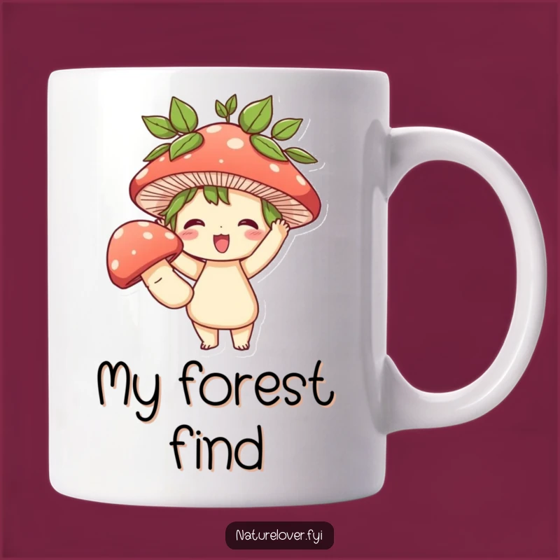 Funny Forest Friend Mug: Cute Character with Mushroom, Perfect Nature Lover Funny Gift
