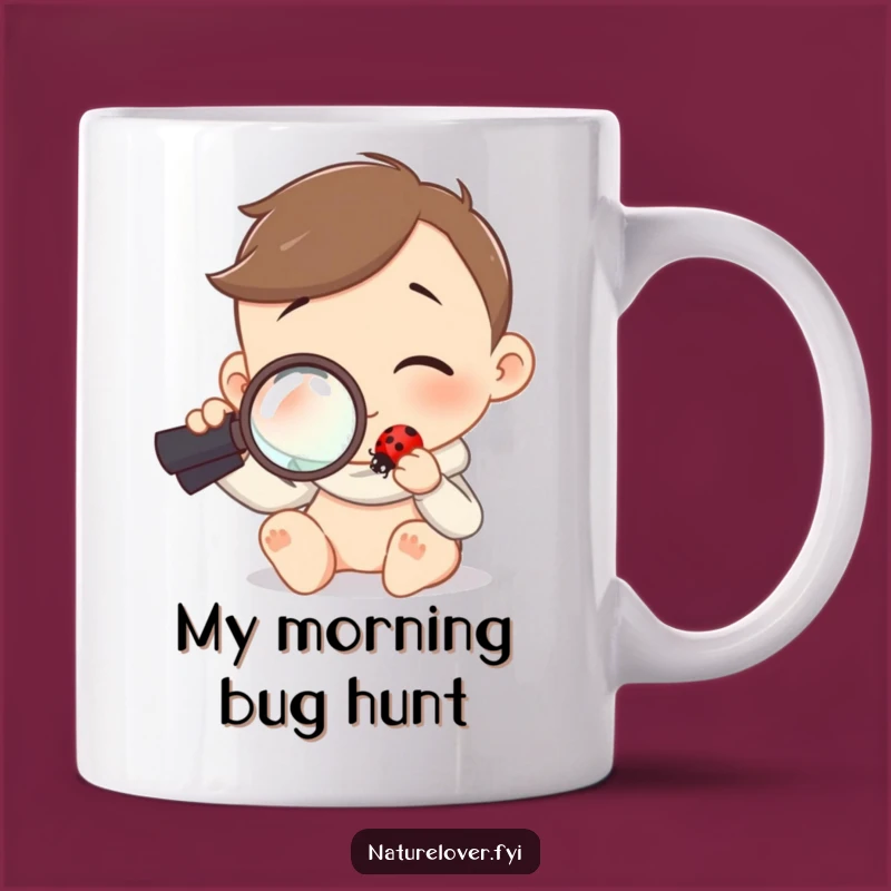 Funny Nature Mug: Character's Ladybug Curiosity, Perfect Bug Lover & Science Gift