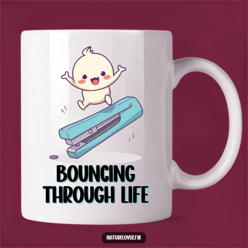 Funny Twig Leaper Mug: Cute Bouncing Character's Giant Obstacle Surprise Gift