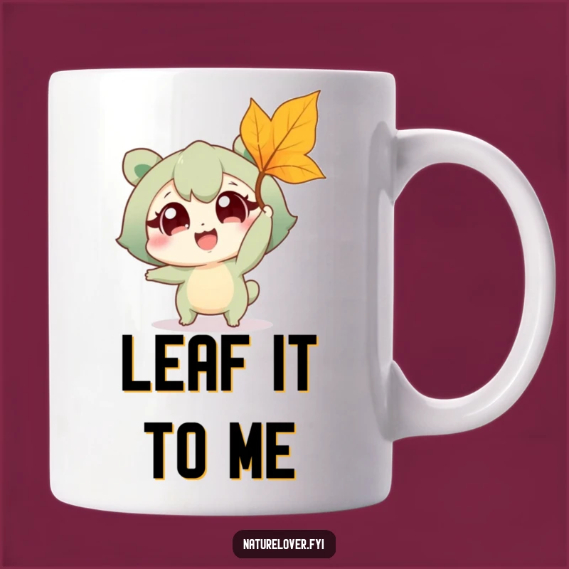 Funny Nature Lover Leaf Catch Mug: A Joyful Character Gift for Outdoor Enthusiasts