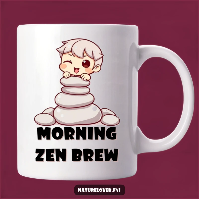 Funny Stone Balancer Mug: Witty Character Zen Challenge Gift
