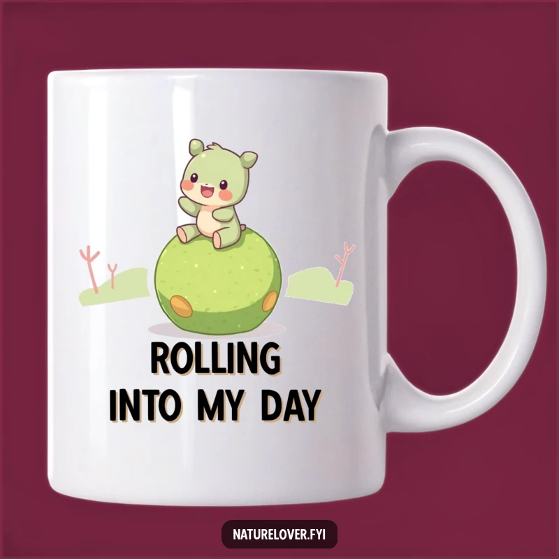 Funny Moss Ball Rider Mug: Gentle Adventure - Perfect Funny Gift for Eco-Lovers!