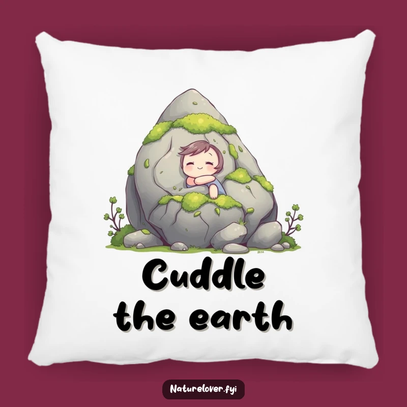 Funny Hugging Rock Pillow: Cozy Nature Companion, Hilarious Decor