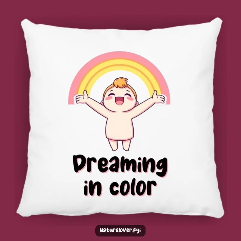 Funny Rainbow Glow Pillow: Comfy Character Optimism Cushion