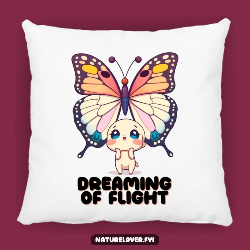 Funny Surprised Character Butterfly Pillow - Add Humor to Your Cozy Space