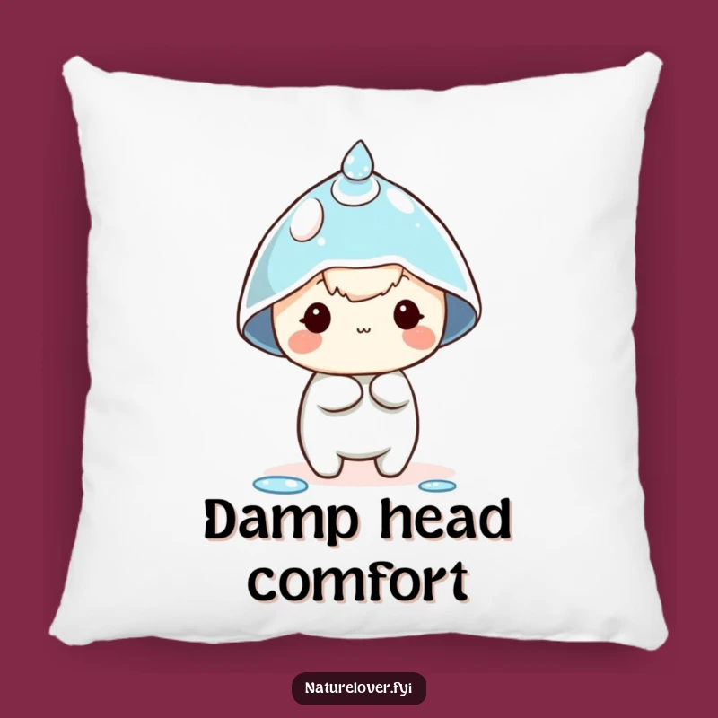 Funny Dewdrop Hat Pillow - Comical Tiny Character Comfort Gift