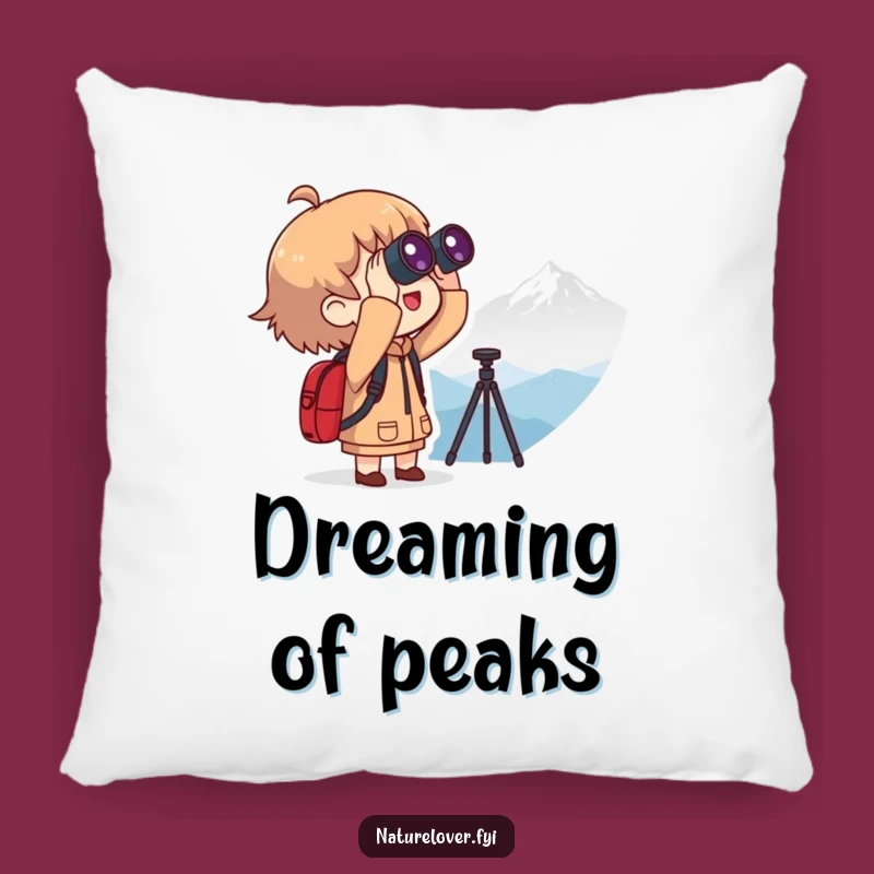 Funny Mountain Watcher Pillow: Explorer Character, Soft and Humorous Funny Gift