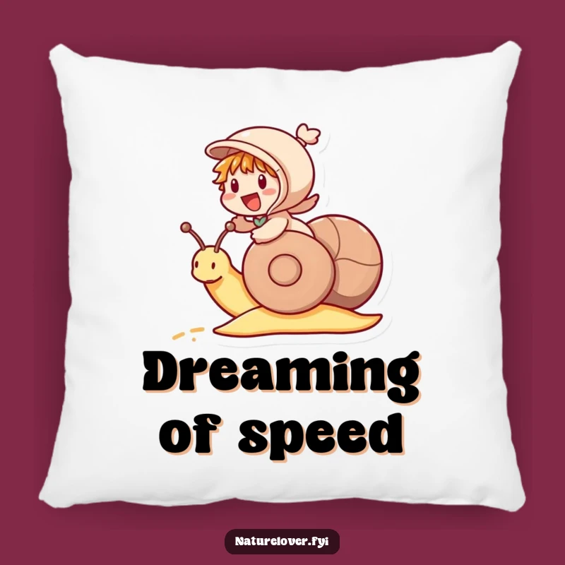 Funny Snail Race Pillow: Comfy Decor for Leisurely Laughs