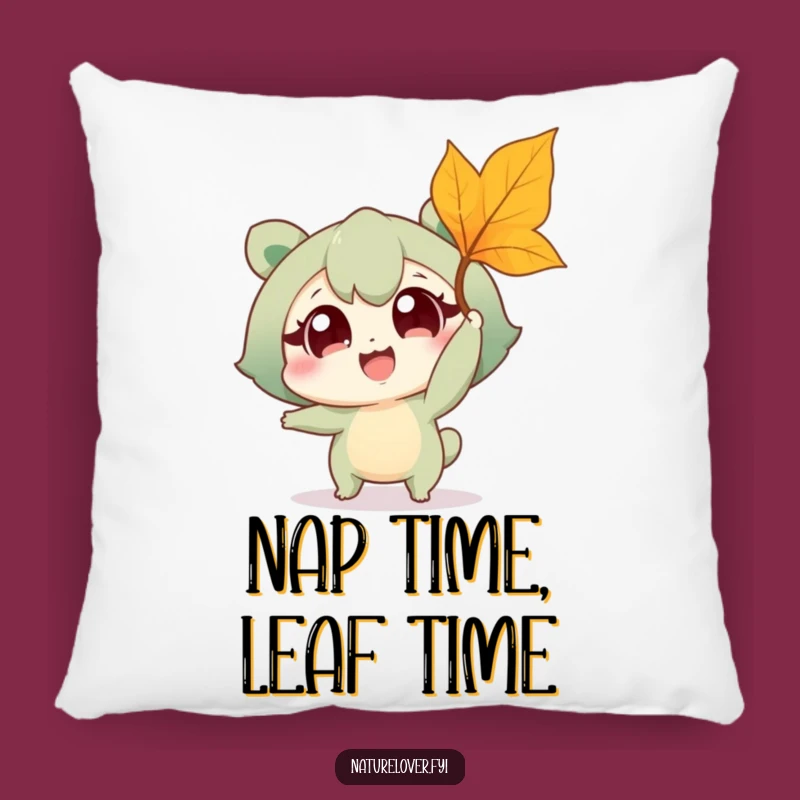 Funny Nature Lover Leaf Catch Pillow: Cozy & Comical Home Decor Gift