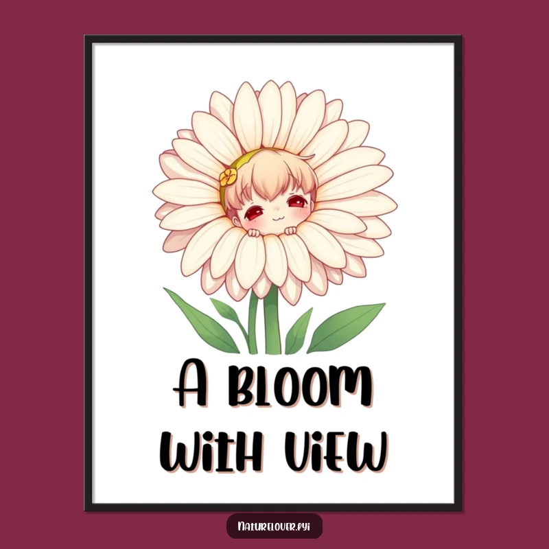 Funny Nature Lover Daisy Digital Art: Playful Garden Decor & Gift