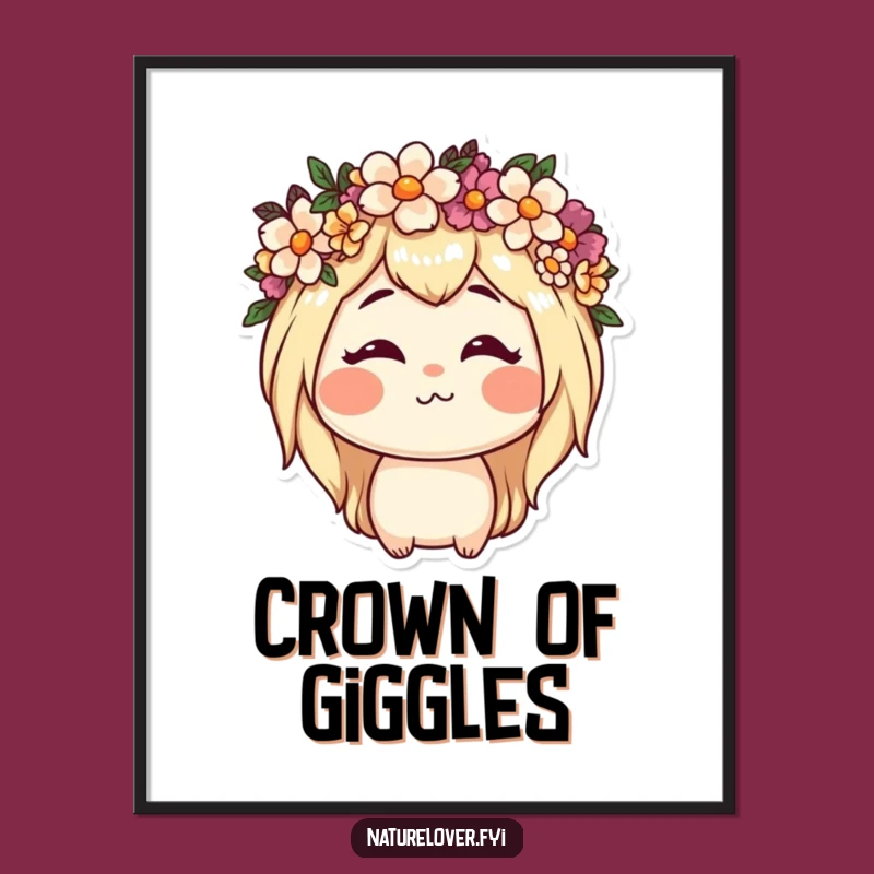 Funny Nature Lover Flower Digital Art: Goofy Garden Decor & Gift