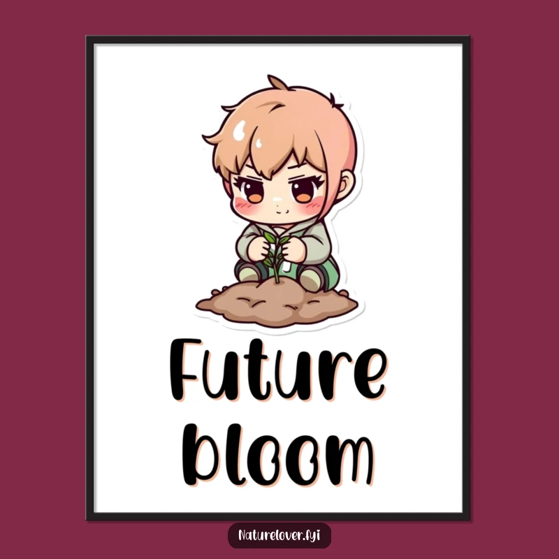 Funny Determined Character Planting Digital Art - Instant Gardening Inspiration