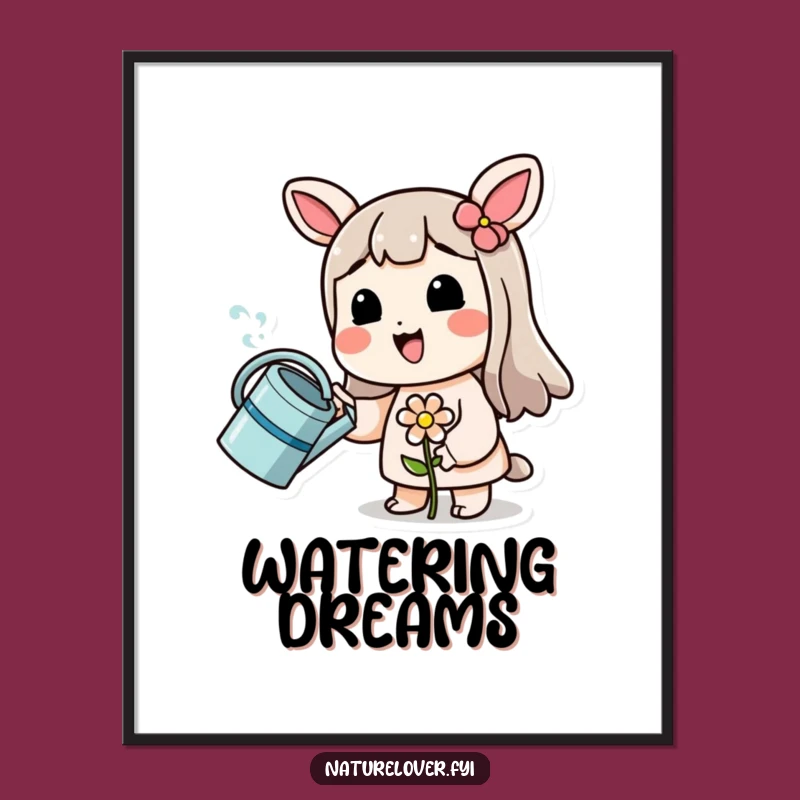 Funny Nurturing Spirit Digital Art: Gardener, Flower, Instant Funny Gift Download