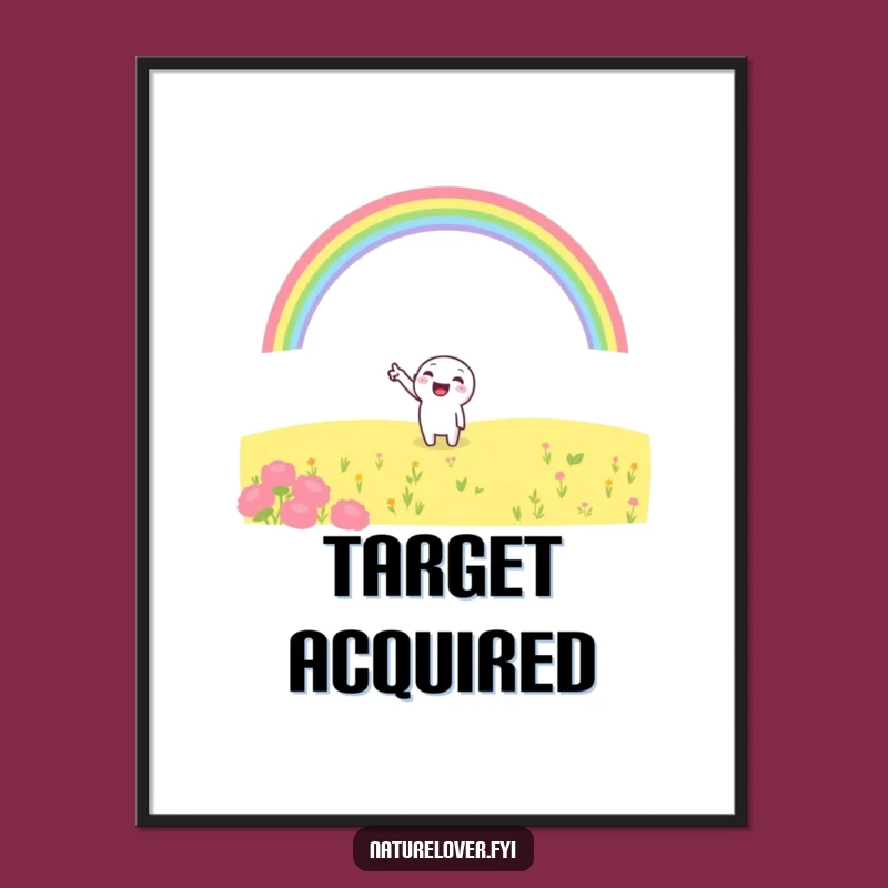 Funny Rainbow Pointer Digital Art: Cheerful Hope Print, Hilarious Decor