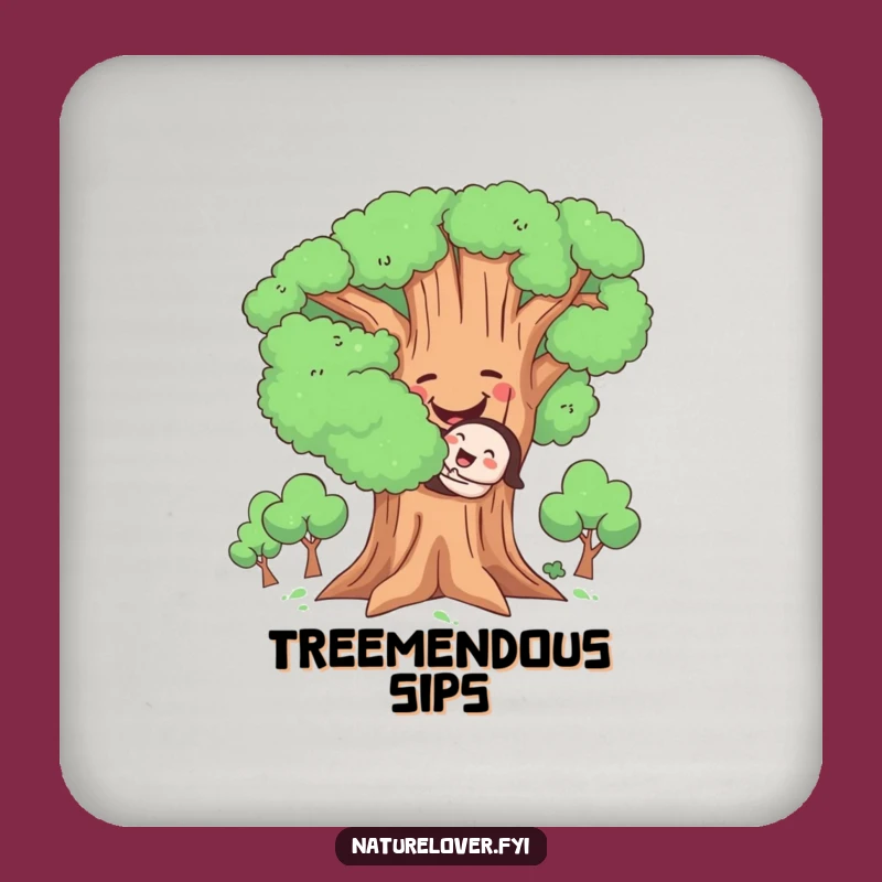 Funny Hugging Tree Drink Coasters: Protect Surfaces with Nature's Charm