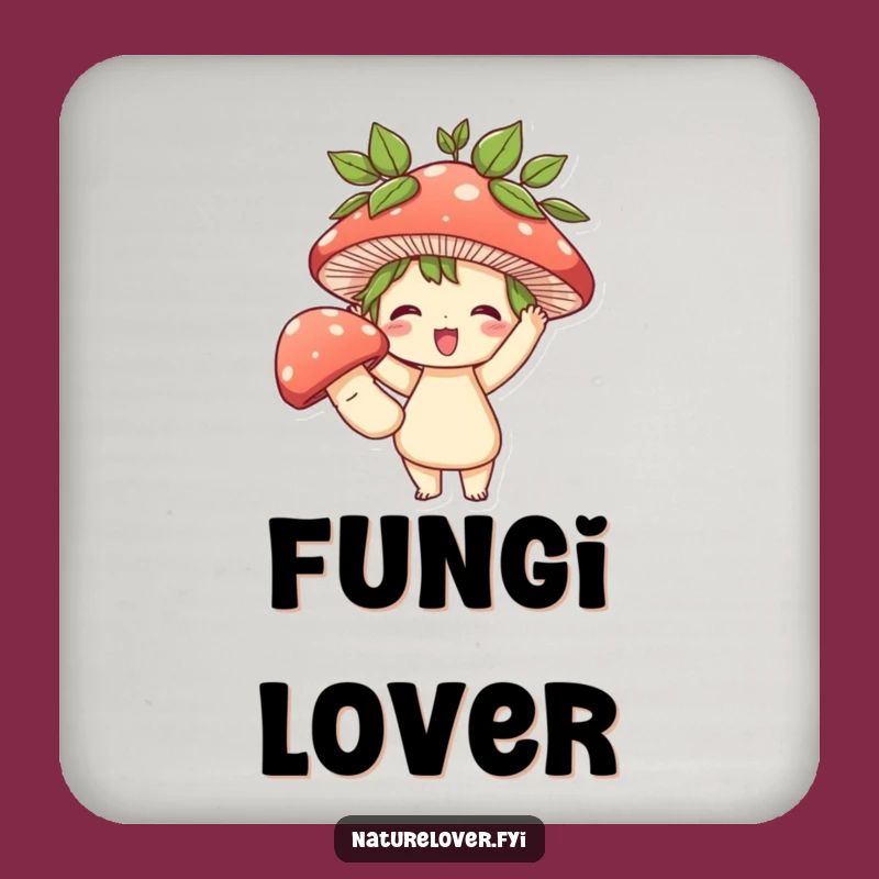 Funny Mushroom Moment Coaster: Cute Character Protection, Humorous Table Funny Gift