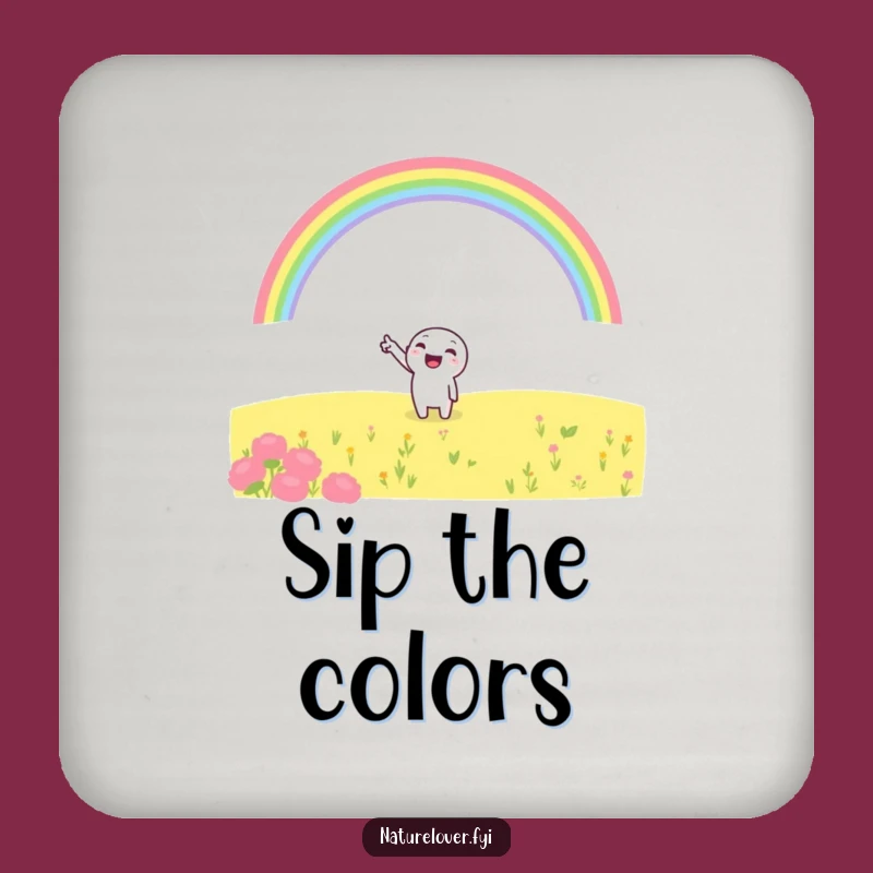 Funny Rainbow Pointer Coaster: Protect Surfaces Hopeful Style, Hilarious Gift