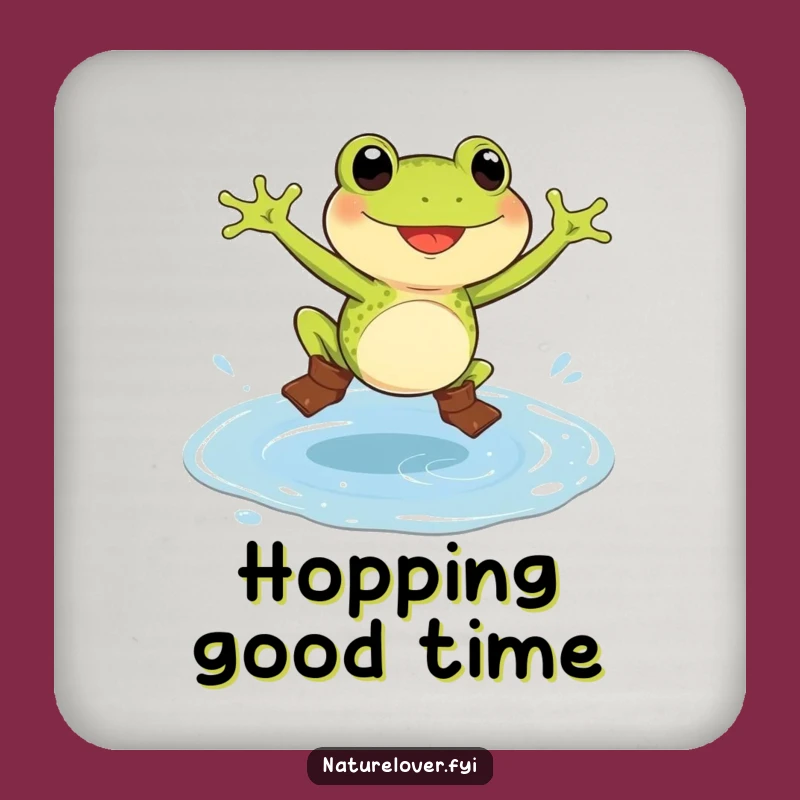 Funny Frog Tiny Boots Puddle Coaster - Protect Surfaces with Fun