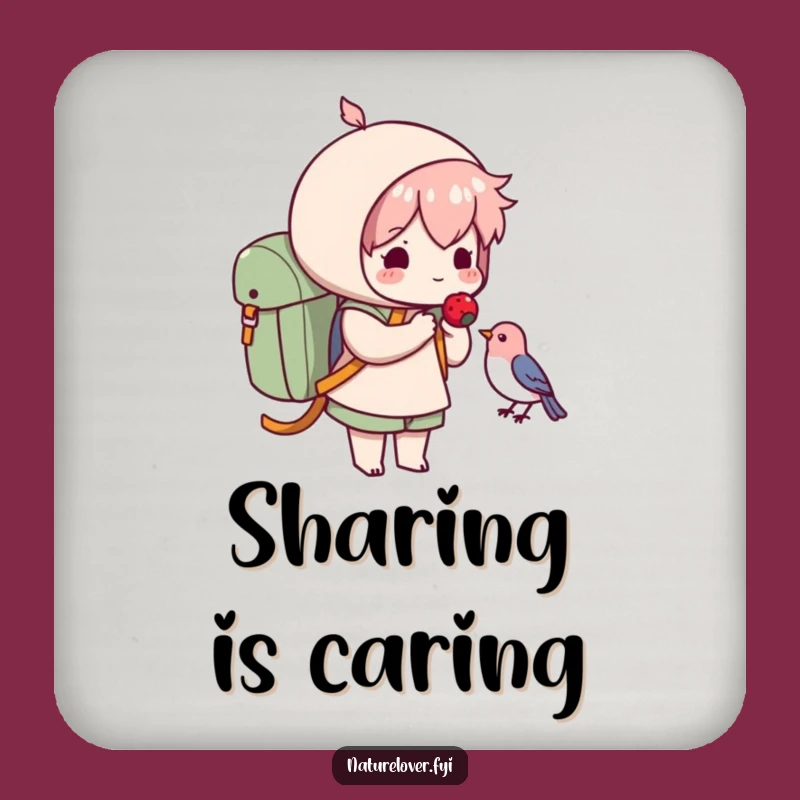 Funny Berry Share Coaster: Character, Bird, Table Protection Funny Gift