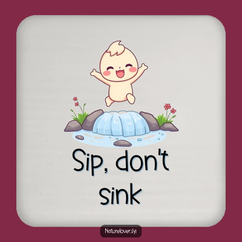 Funny Joyful Leaper Coaster - Protect Surfaces with Character Art, Happy Gift