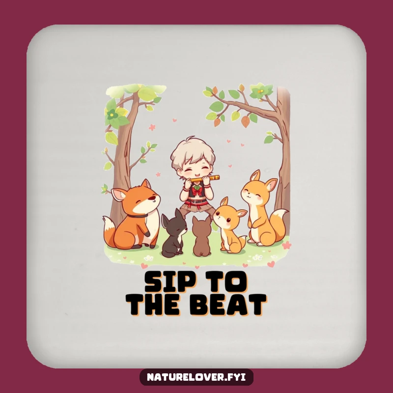Funny Woodland Tune Coaster: Protect Surfaces with Musical Charm