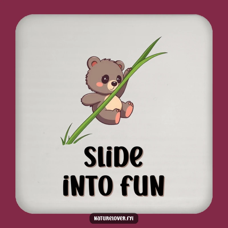 Funny Bear Cub Grass Slide Coaster - Protect Surfaces with Playfulness