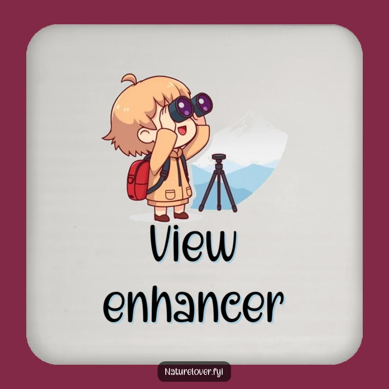 Funny Mountain Vista Coaster: Explorer Character, Table Protection Funny Gift