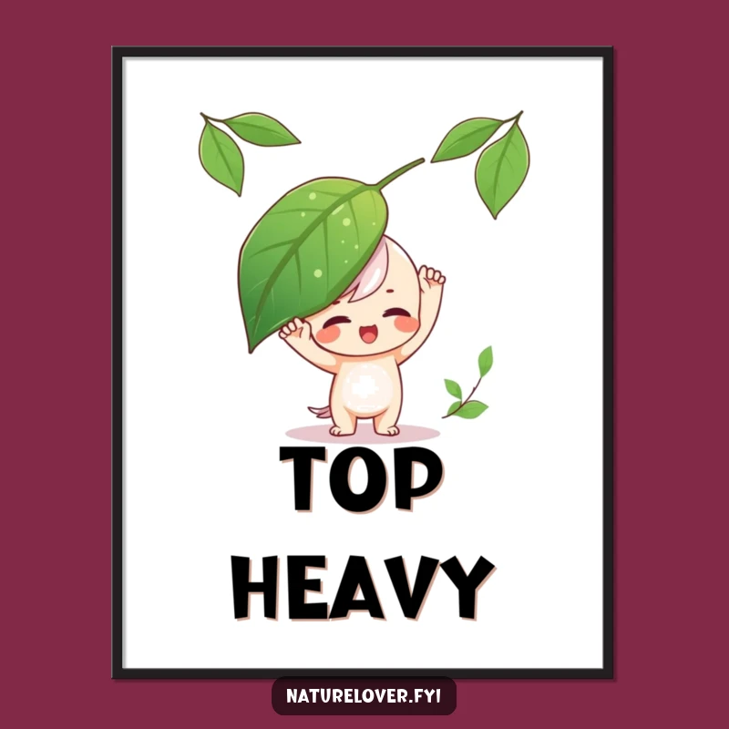 Funny Leaf Balance Playful Poster - Decorate with Fun