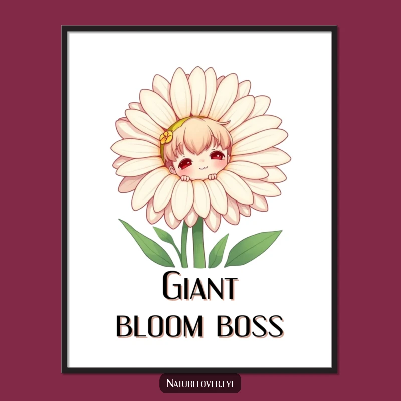 Funny Nature Lover Daisy Peek Poster: Whimsical Wall Art & Unique Gift