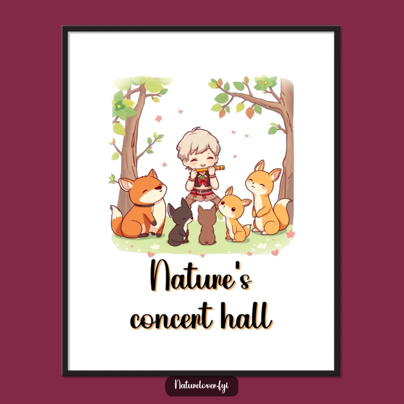 Funny Woodland Concert Poster: Magical Art for Your Walls