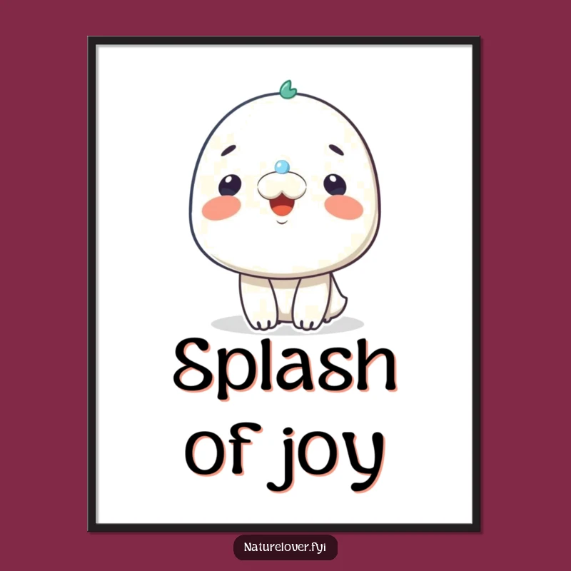 Funny Raindrop Smile Poster - Charming Character Art, Perfect Cheerful Gift