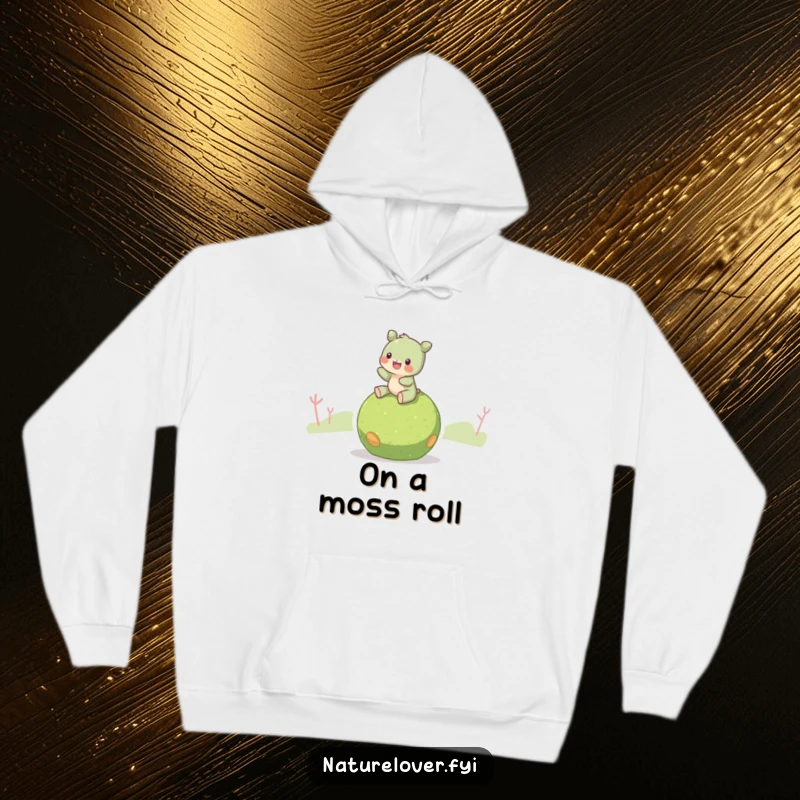 Funny Moss Ball Rider Hoodie: A creature riding a moss ball, offering warmth and a connection to nature's tranquility.