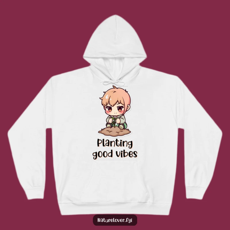 Funny Determined Character Planting Hoodie - Cozy Comfort for the Cultivator