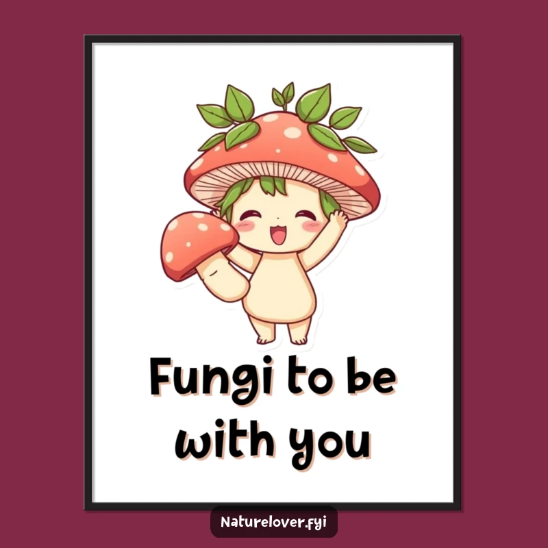 Free Printable Wall Art: Funny Mushroom Character, Hilarious Downloadable Decor! DIY Gift