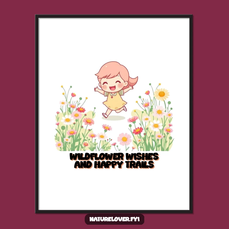 Free Printable Wall Art: Happy Skipping Character - Whimsical Downloadable Decor