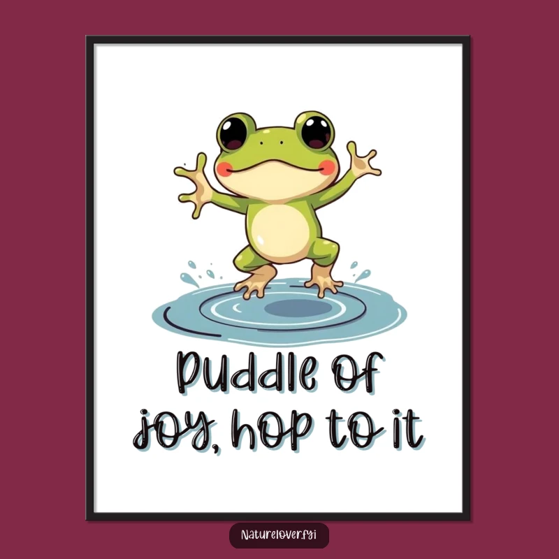 Funny Free Printable Wall Art: Frog Ink Jump, Hilarious Downloadable Decor