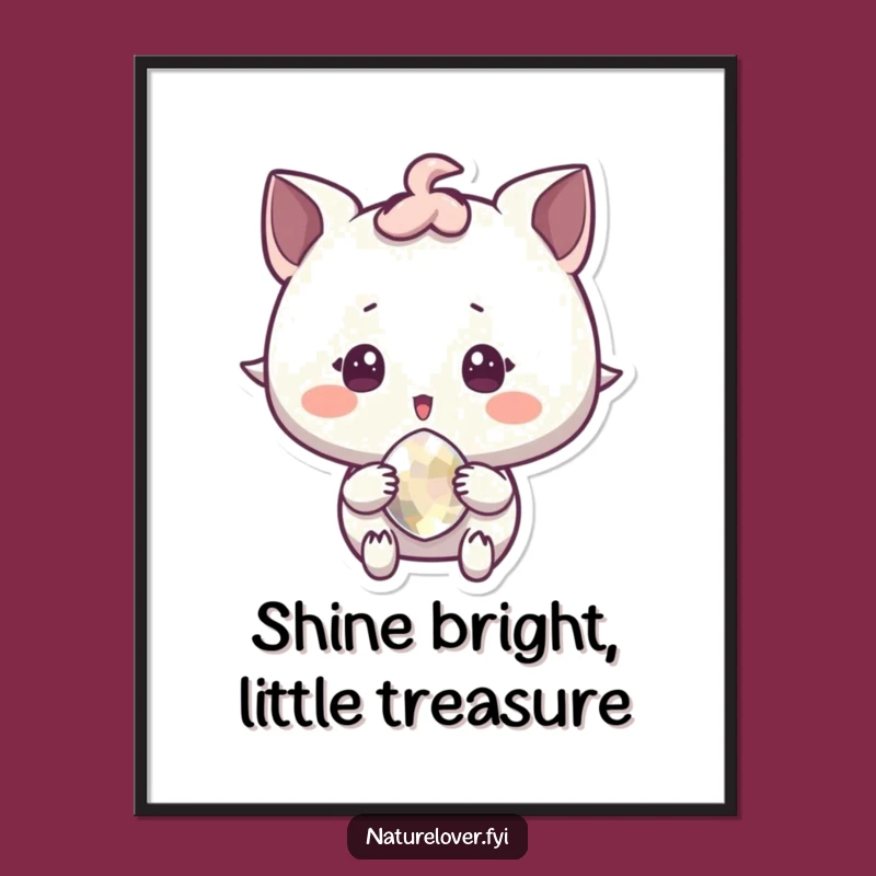 Funny Free Printable Wall Art: Sparkle Pebble Delight, Downloadable Decor