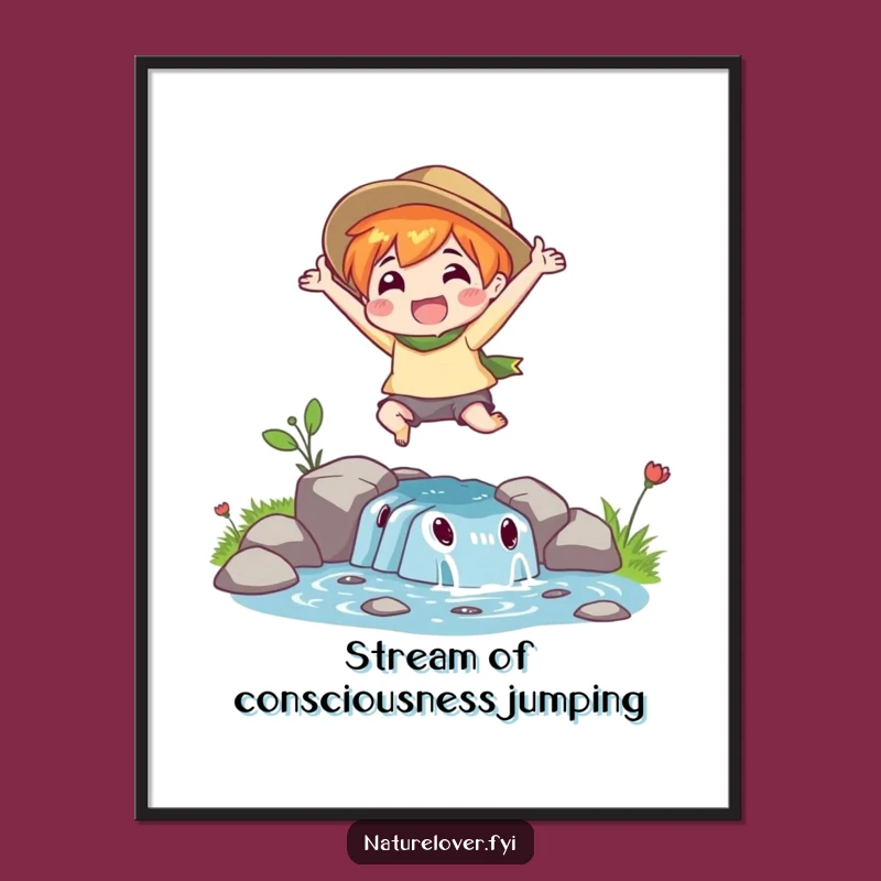 Wall Art: Free Printable Nature Lover Stream Leap Humor Downloadable