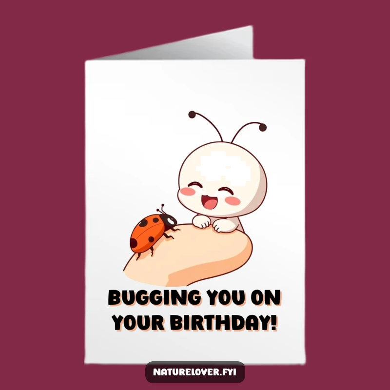 Free Printable Birthday Card: Ladybug Finger Character - Giggling Downloadable Gift