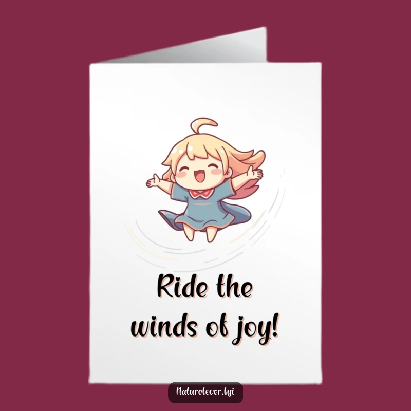 Free Printable Birthday Card: Joyful Breeze Rider for a Happy Celebration